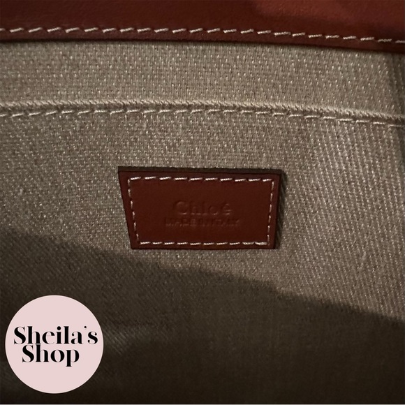 NWT Chloé Medium Woody Woven Fringe Tote Bag White & Brown - Picture 8 of 10